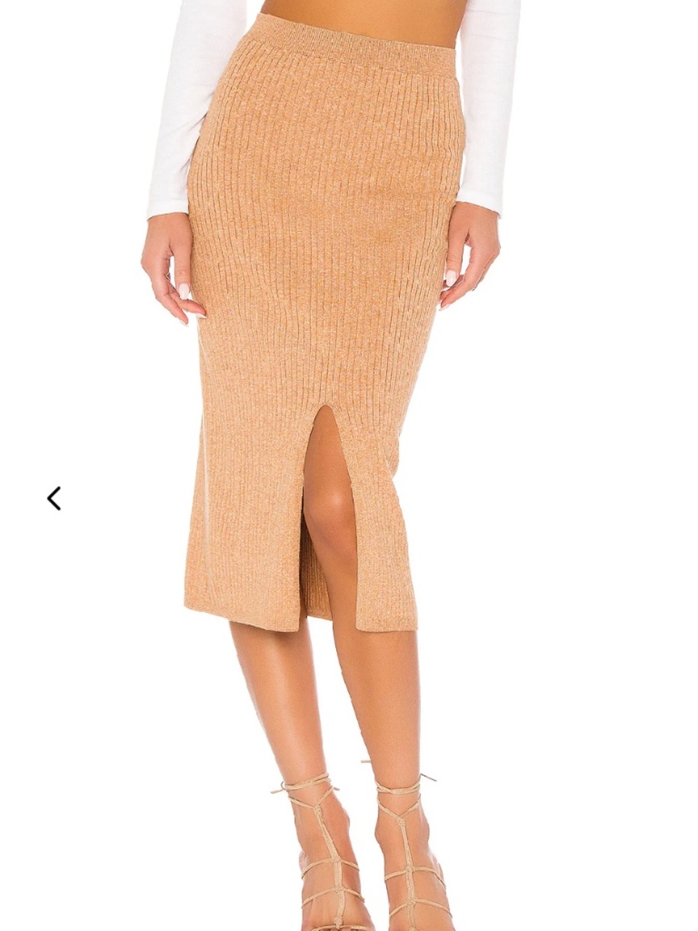 Free People Tan Midi Skirt